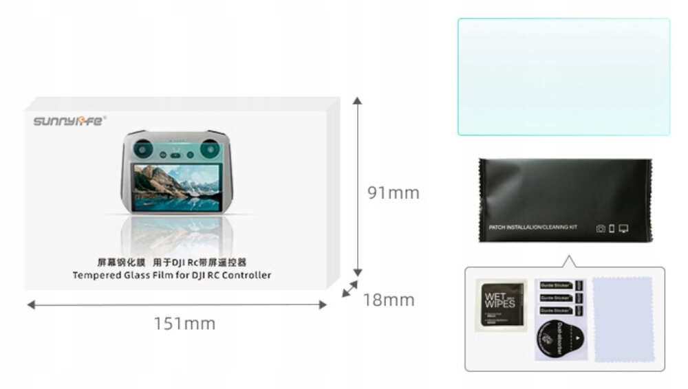 Osłona na ekran SUNNYLIFE MM3-GHM387-1 do Dji Mini 3 Pro niezawodność wytrzymałość ochrona lcd wyświetlacz zestaw