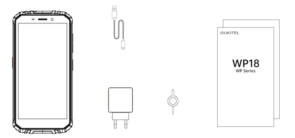 Smartfon OUKITEL WP18   ekran bateria aparat procesor ram pamięć pojemność rozdzielczość zdjęcia filmy opis dane cechy blokady system łączność wifi bluetooth obudowa szkło odporność porty muzyka transfer sieć przekątna matryca waga czujniki oled amoled ips