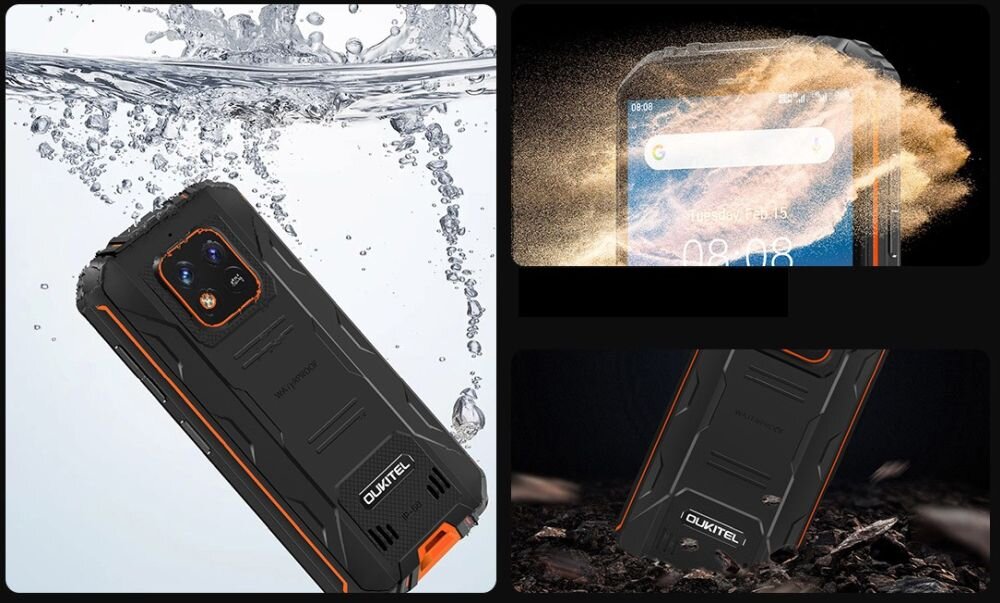 Smartfon OUKITEL WP18   ekran bateria aparat procesor ram pamięć pojemność rozdzielczość zdjęcia filmy opis dane cechy blokady system łączność wifi bluetooth obudowa szkło odporność porty muzyka transfer sieć przekątna matryca waga czujniki oled amoled ips