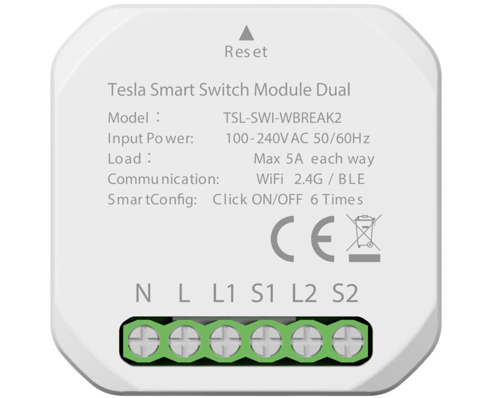 Inteligentny przełącznik TESLA TSL-SWI-WBREAK2 Google Assistant Amazon Alexa głos