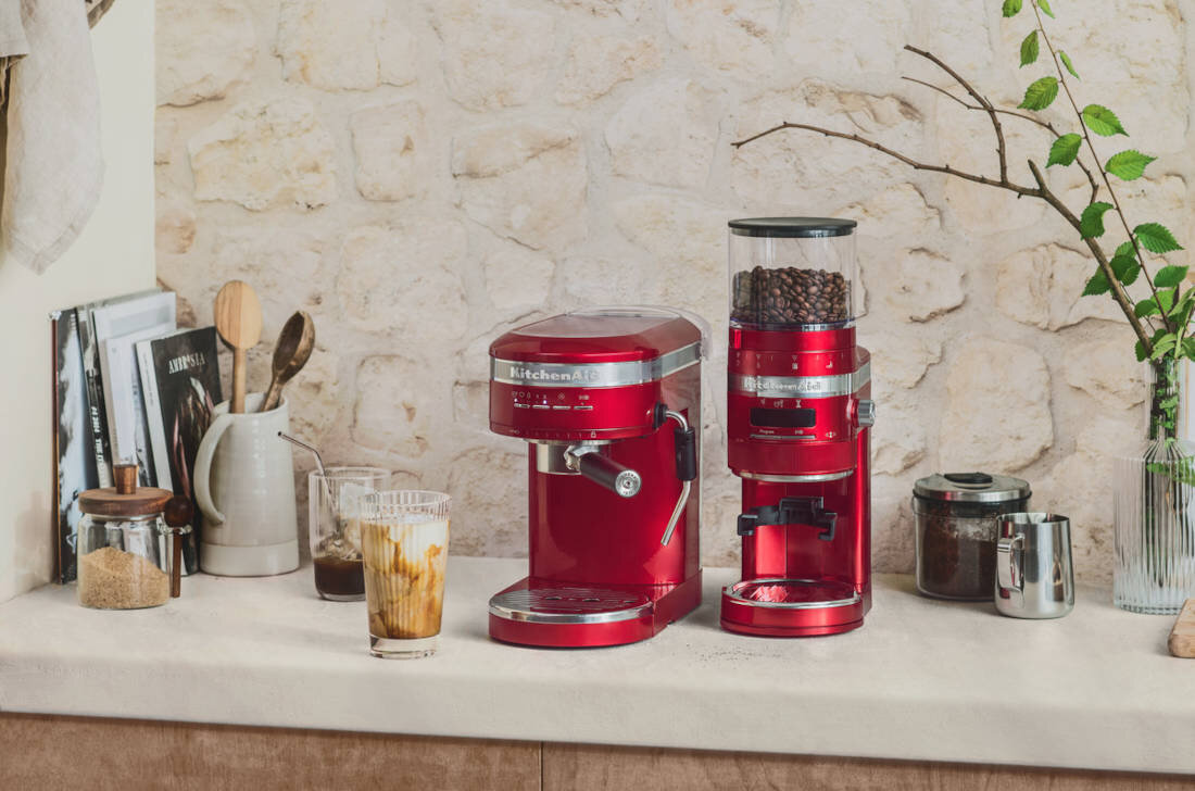 Mlynek do kawy KITCHENAID 5KCG8433EER Czerwony czas smak aromat mielenie dostosowywanie mozliwosci