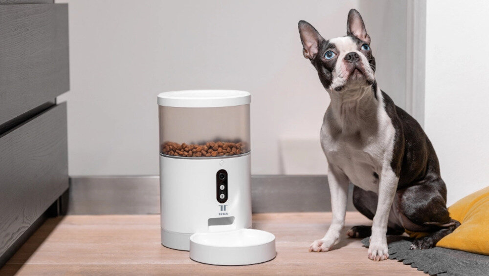 Dozownik karmy TESLA Smart Pet Feeder Camera Pojemny praktyczny pojemność łatwe monitorowanie sucha karma średnica zapas uzupełnienie