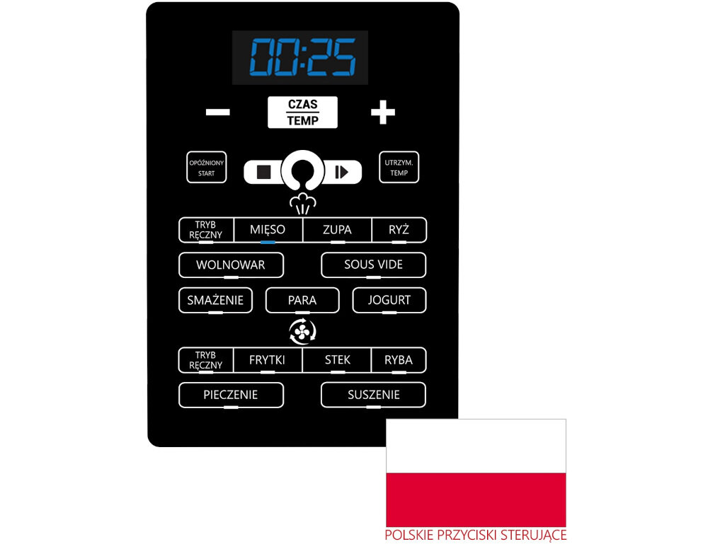 MULTICOOKER TESLA ELITECOOK M80 DELUXE stal nierdzewna pokrywa szkło