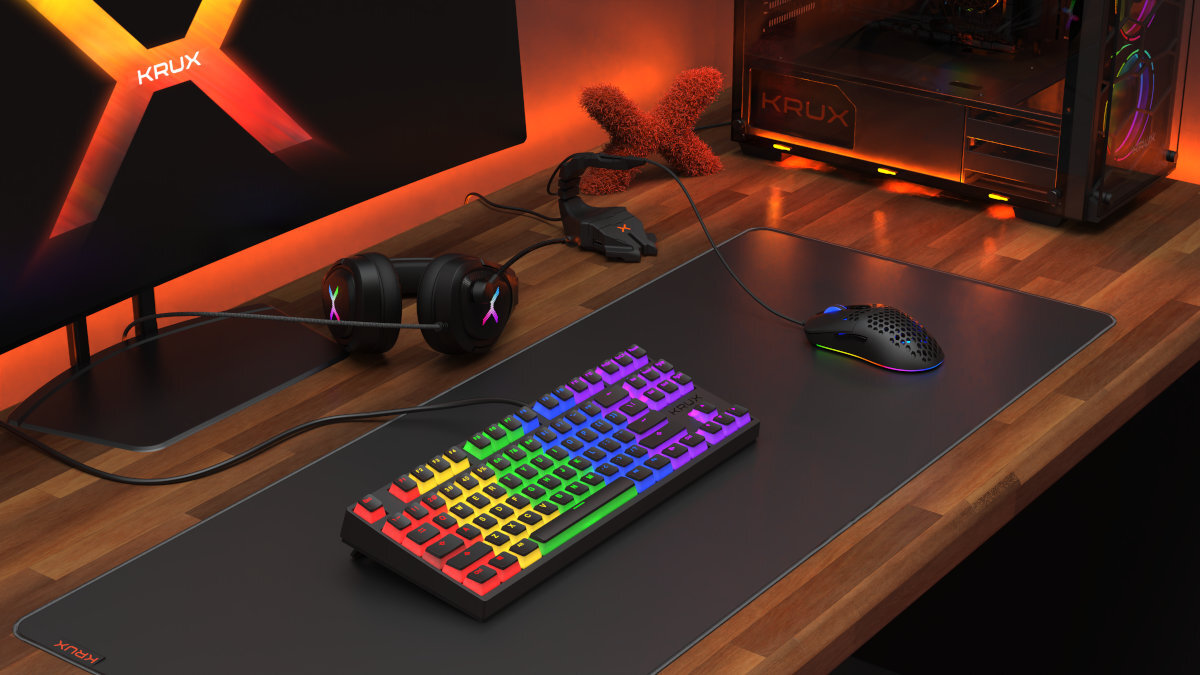 Klawiatura KRUX Atax Pro RGB Pudding Gateron Yellow