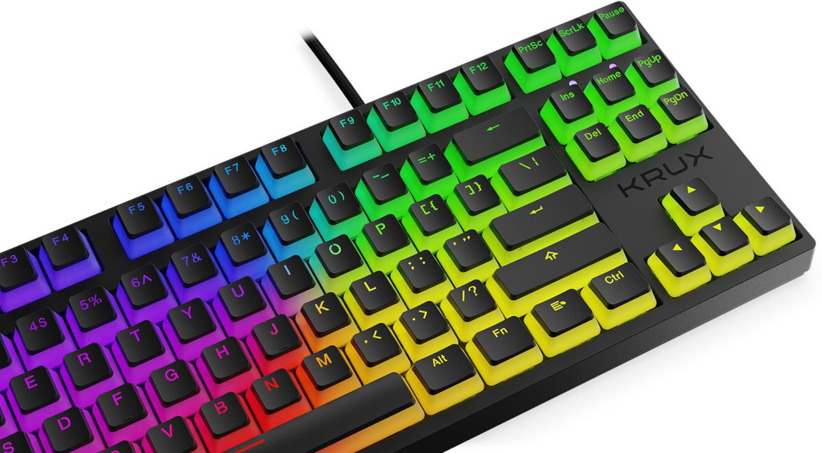 Klawiatura KRUX Atax Pro RGB Pudding Outemu Black ergonomia wygoda