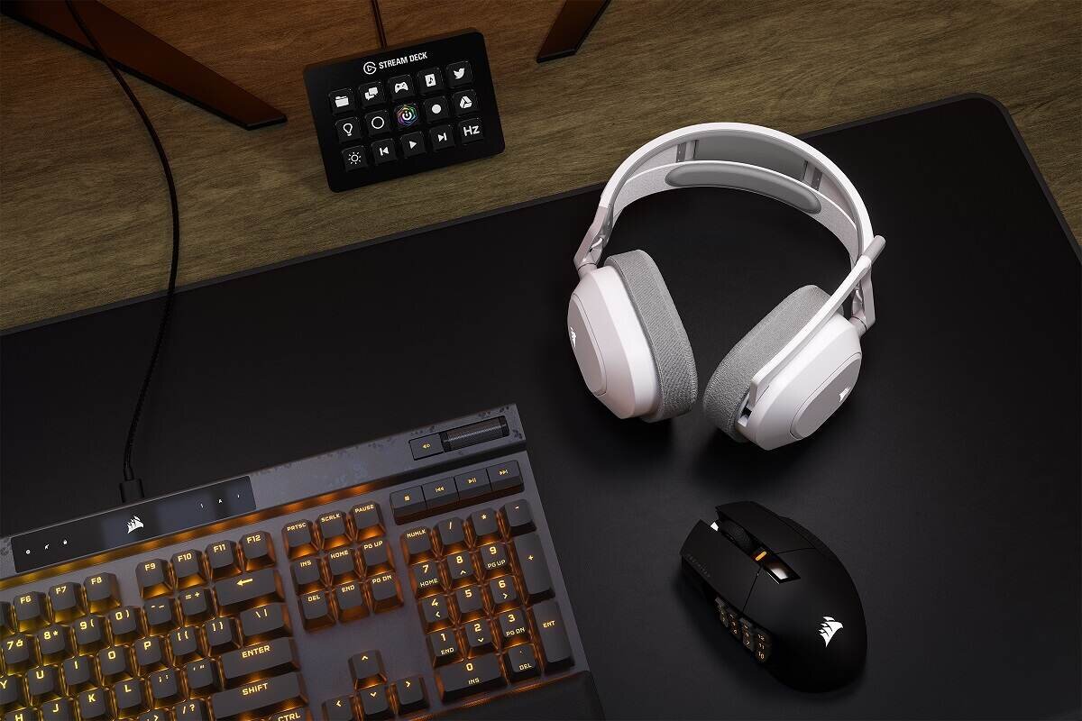 Słuchawki CORSAIR HS80 Max Wireless bezprzewodowy stylowy solidny gaming jakość dźwięku Sonarworks SoundID żywotność baterii