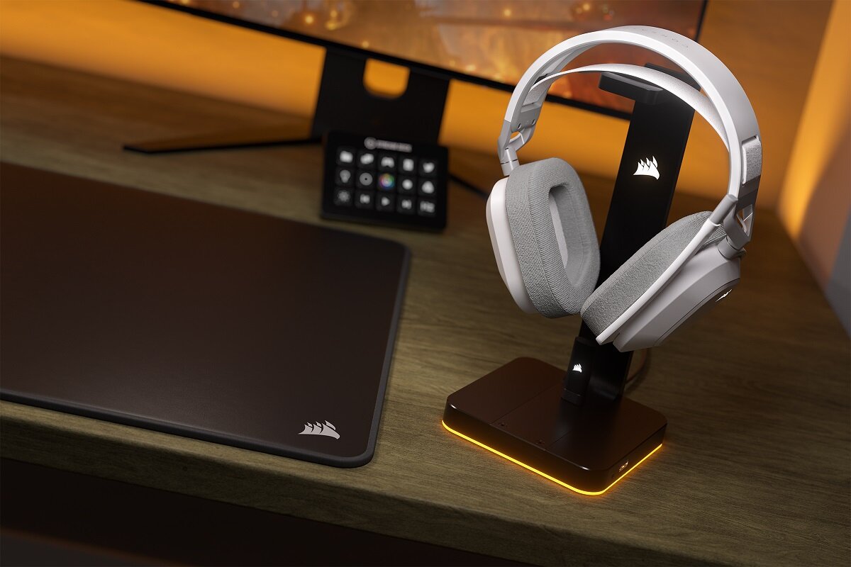 Słuchawki CORSAIR HS80 Max Wireless bezprzewodowy stylowy solidny gaming jakość dźwięku Sonarworks SoundID żywotność baterii