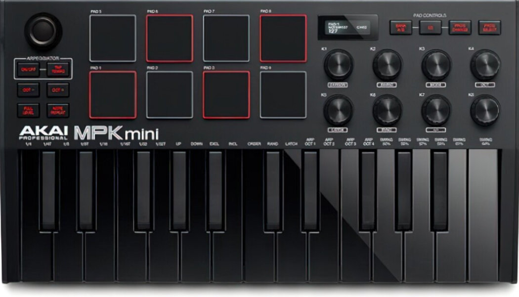 Klawiatura sterująca AKAI MPK Mini MK3 zabawa subskrybcja produkcja klawisze sample pokrętło joystick