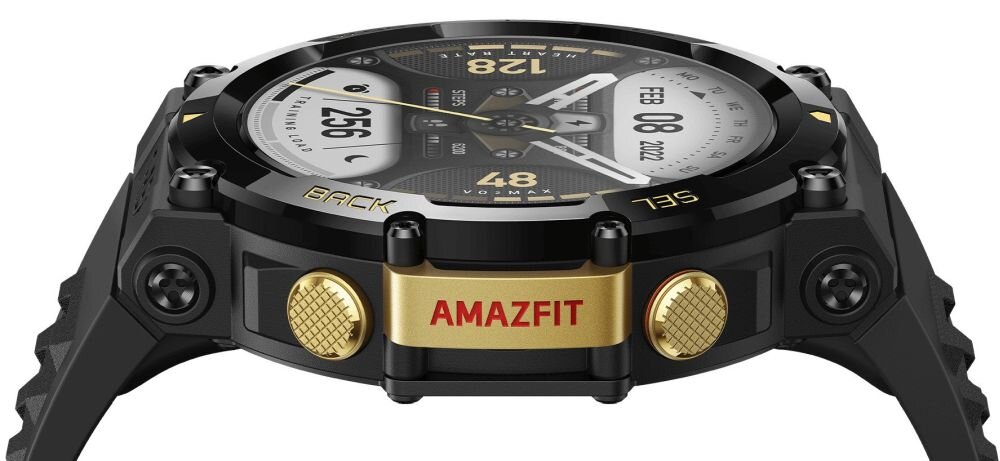 Smartwatch AMAZFIT T-Rex 2 ekran bateria czujniki zdrowie sport pasek ładowanie pojemność rozdzielczość łączność sterowanie krew puls rozmowy smartfon aplikacja