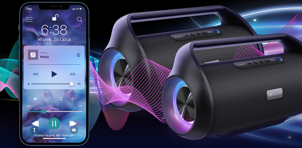 Głośnik mobilny FOREVER Boost BOS-200 Czarny true wireless