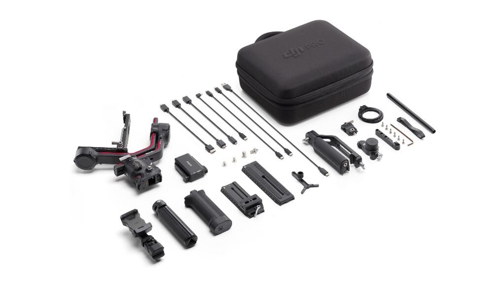Gimbal DJI RS 3 Pro fotografia stabilizacja nagrywanie żyroskop uchwyt zasilanie ładowanie bateria tryby przyciski złącza porty kompatybilność udźwig wykonanie pojemność