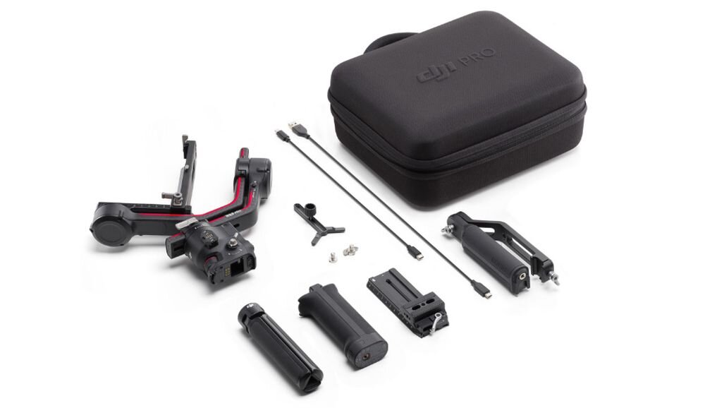 Gimbal DJI RS 3 Pro fotografia stabilizacja nagrywanie żyroskop uchwyt zasilanie ładowanie bateria tryby przyciski złącza porty kompatybilność udźwig wykonanie pojemność