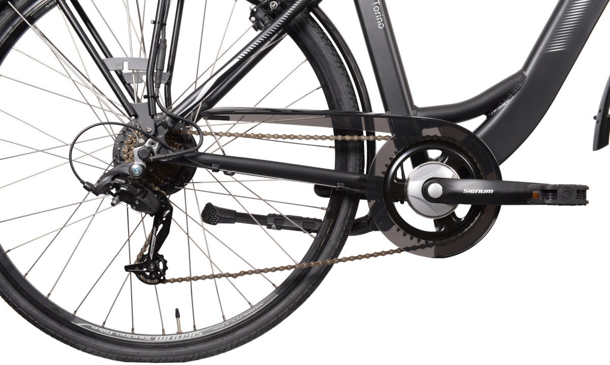 ROWER ELEKTRYCZNY MIEJSKI LOMBARDO TORINO SPORT 28 CZARNO-BIAŁY D46 18 silnik i bateria