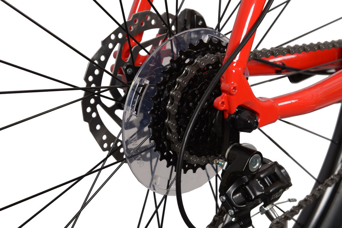 Rower gorski MTB LOMBARDO Sestriere 350 U20 29 cali Czerwono-czarny przerzuti biegi