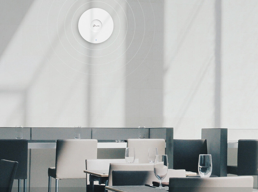 Punkt dostępu TP-LINK EAP650 do 16 SSID sieci gościnnych uwierzytelnianie poprzez logowanie SMS zabezpieczenia WPA3 publiczne sieci Wi-Fi