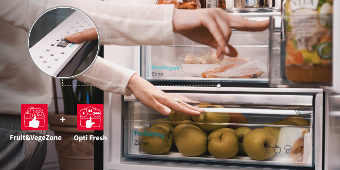 Lodowka SHARP SJ-BA32IEBGE-EU No frost 201cm Czarna Komora ZeroDegreeZone Fruit&VegZone technologia OptiFresh
