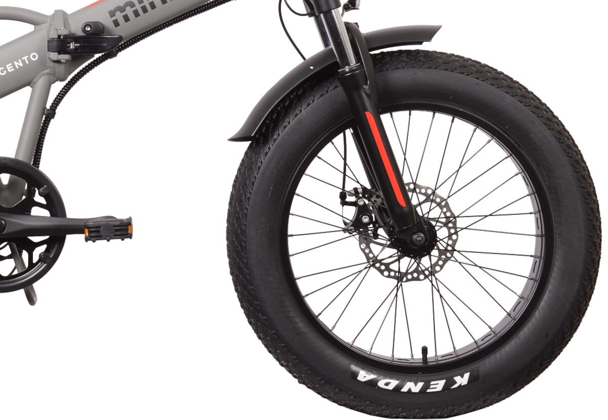 ROWER ELEKTRYCZNY SKŁADANY ARGENTO FAT MINI MAX RED 20 SZARO-CZERWONY U42 16,5 duze kola