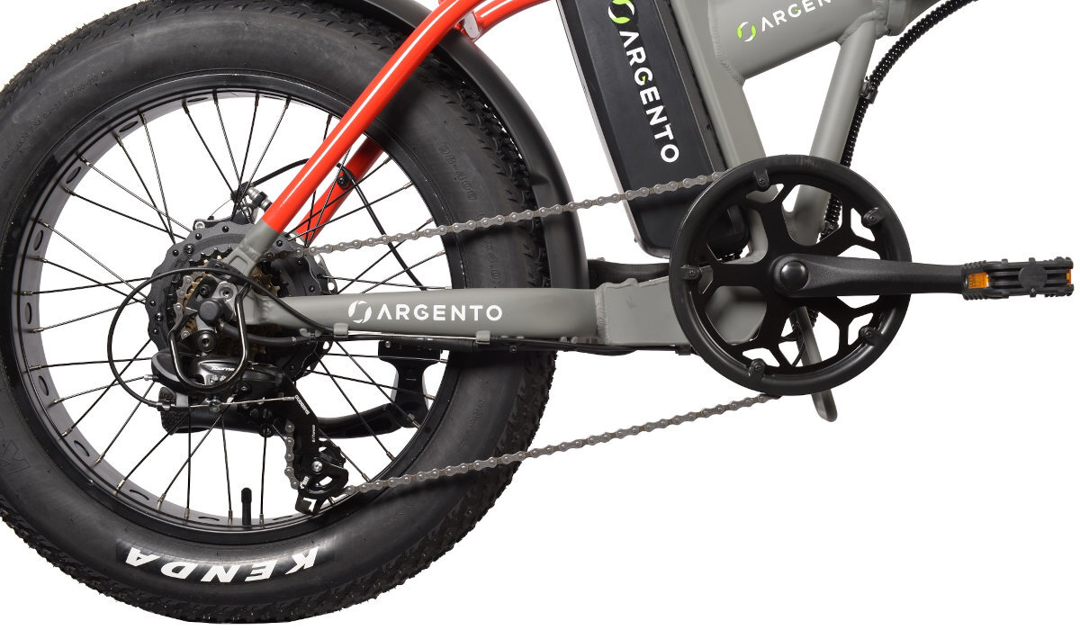 ROWER ELEKTRYCZNY SKŁADANY ARGENTO FAT MINI MAX RED 20 SZARO-CZERWONY U42 16,5 wydajne przerzutki