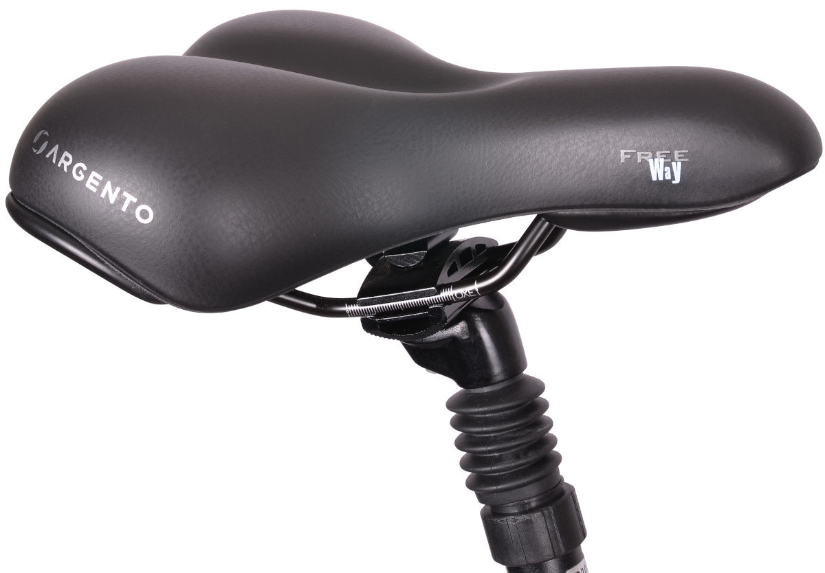 ROWER ELEKTRYCZNY MIEJSKI ARGENTO E-BIKE OMEGA PLUS 28 BIAŁO-CZARNY-SZARY D44 17 wygodne siodelko