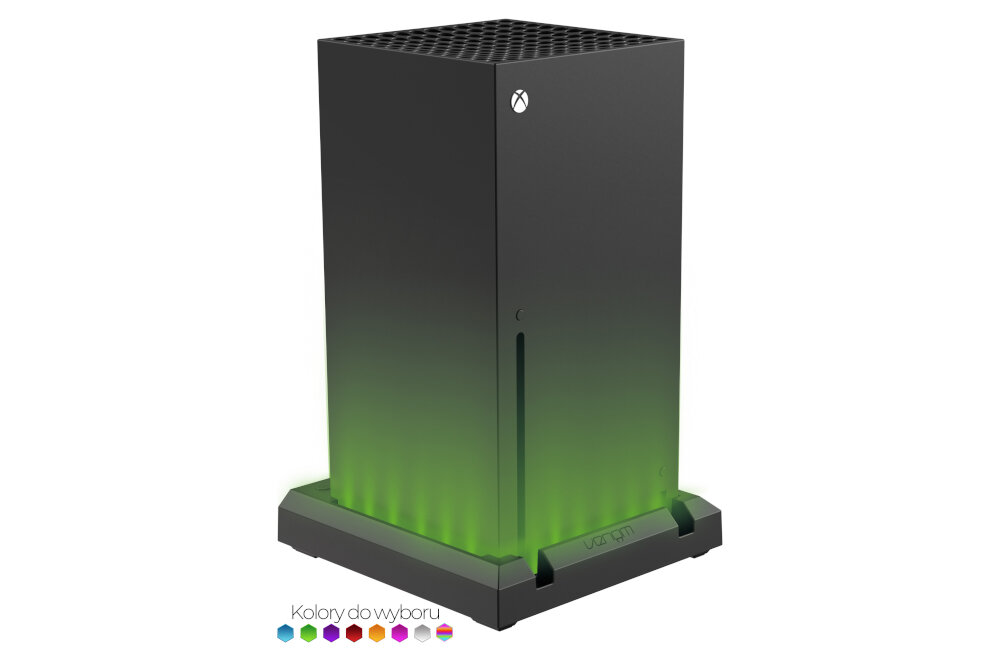 Podstawka LED VENOM VS2886 do konsoli Xbox Series X zmiana koloru regulacja przycisk włącz wyłącz 