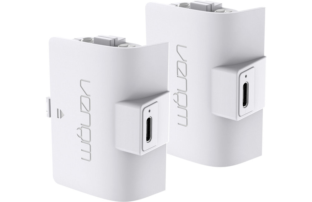 Akumulatory VENOM VS2874 do padów Xbox Series X/S & One 2 szt. 1100mAh + 3m kabel Biały akumulator baterie wielorazowe