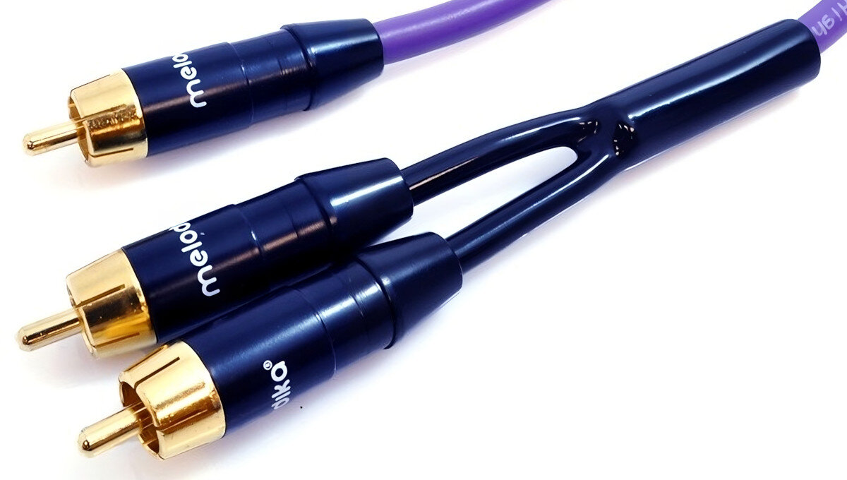 Kabel RCA – 2x RCA MELODIKA 2 m złącza długość kompatybilność połączenie odporność pozłacanie