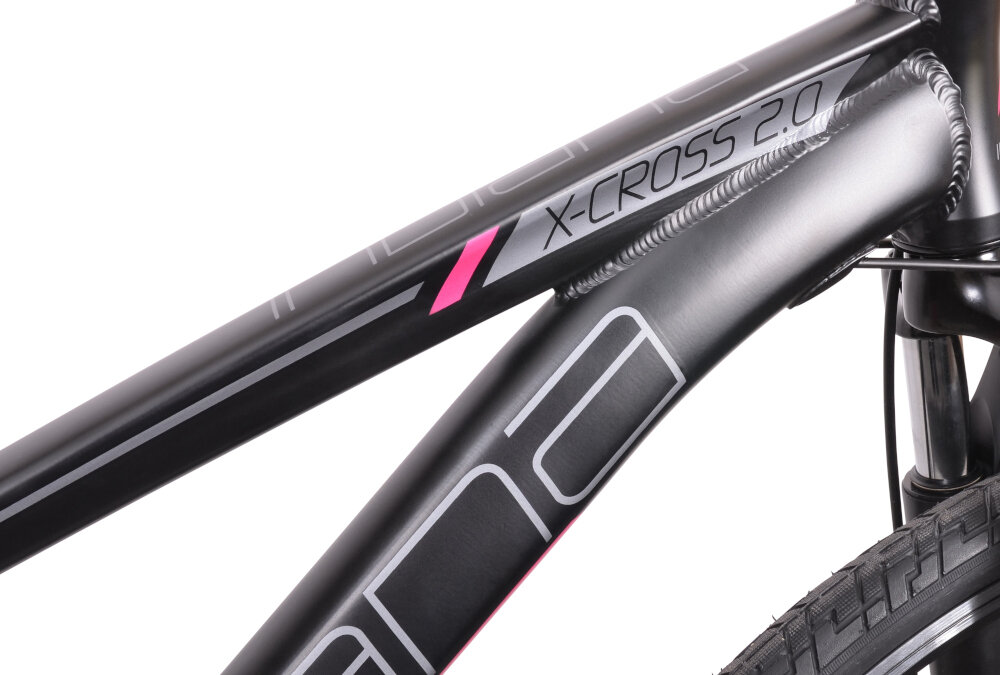 ROWER INDIANA X-CROSS 2.0 28 CZARNY-FUKSJA-SZARY D38 15 rama