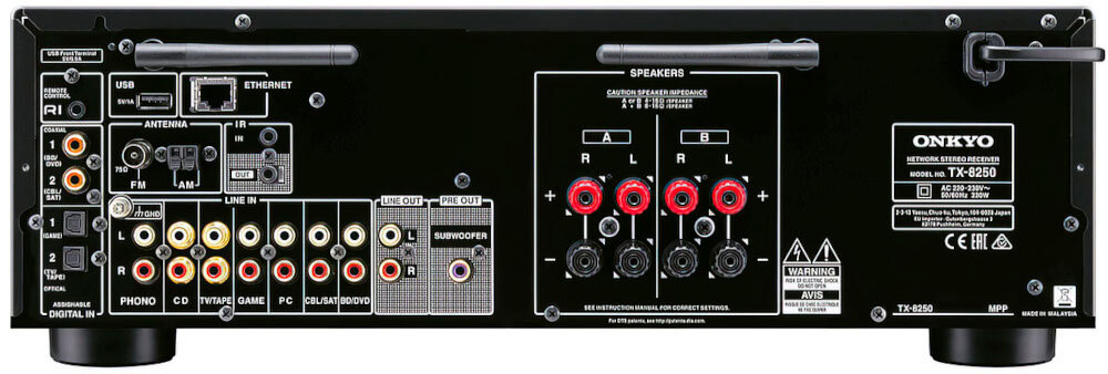 Zestaw stereo ONKYO TX-8250 + KLIPSCH R-820F  - złącza