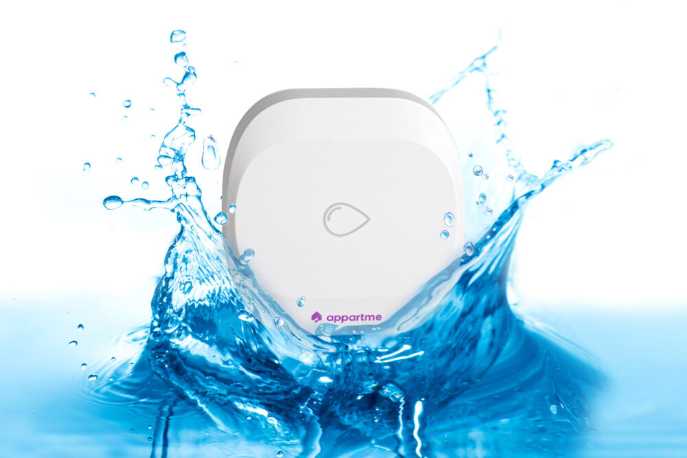 Czujnik zalania APPARTME APRM-02-002 ZigBee zasilanie bateria CR2032 sygnalizacja stanu baterii