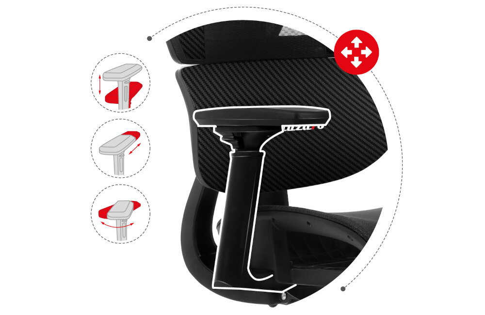 Fotel HUZARO Combat 8.0 regulacja podłokietniki ergonomia ciężar preferencje