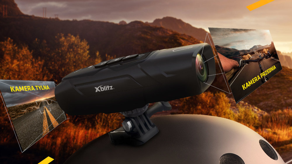 Спортивна камера XBLITZ Everywhere - подвійна камера переднього та заднього виду