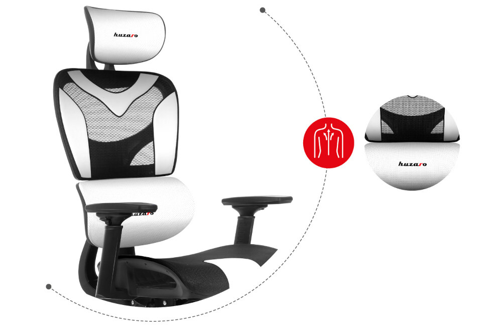 Fotel HUZARO Combat 8.0 materiały wygoda brak zmęczenia wyprofilowana konstrukcja