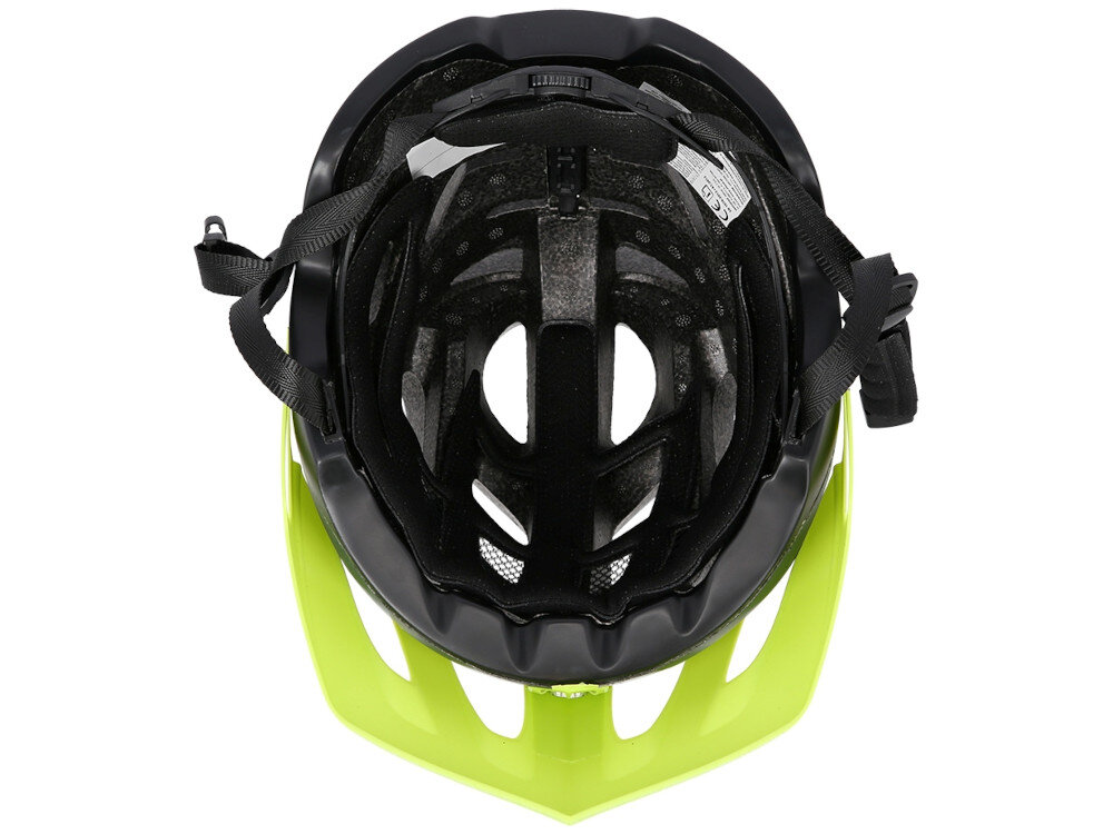 Kask rowerowy NILS EXTREME MTW208 Granatowo-zielony MTB (rozmiar L) dziurki bardzo dobra cyrkulacja wentylacja powietrza miękka pianka styropian EPS