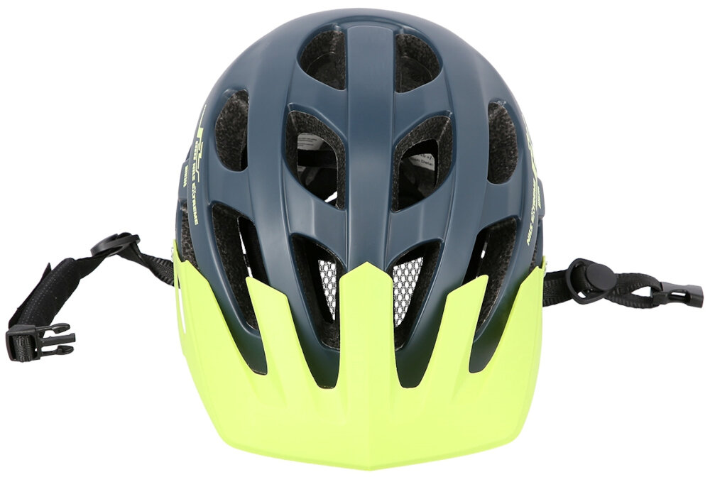 Kask rowerowy NILS EXTREME MTW208 Granatowo-zielony MTB (rozmiar L) opcja regulacji w zakresie 55-61 cm