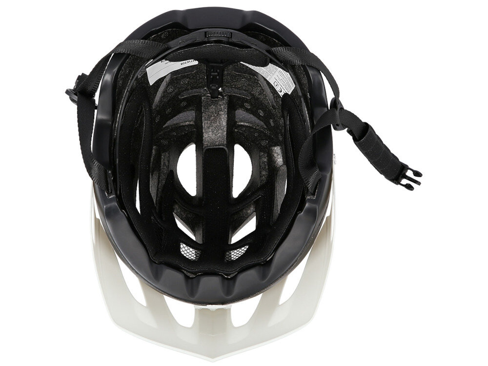 Kask rowerowy NILS EXTREME MTW208 Czarno-biały MTB (rozmiar L) dziurki bardzo dobra cyrkulacja wentylacja powietrza miękka pianka styropian EPS