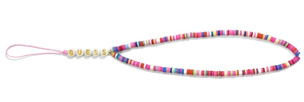 Zawieszka do telefonu GUESS stylowy dodatek koraliki Heishi unikalny design ręcznie wykonane wyrafinowanie elegancja w detalach wysoka jakość uniwersalny akcent