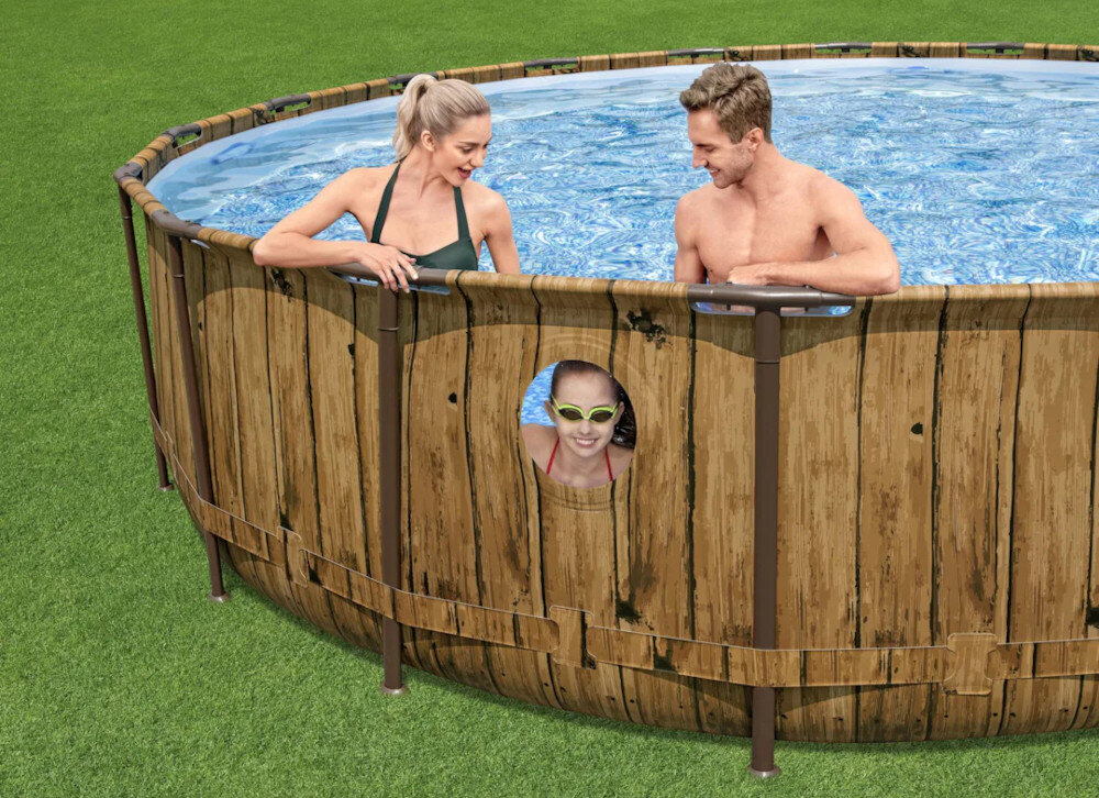 Basen BESTWAY 56977 549 x 122 cm prywatne centrum rozrywki komfort bezpieczenstwo specjalne okienka na konstrukcji bezpieczne uzytkowanie