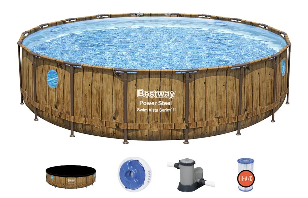 Basen BESTWAY 56977 549 x 122 cm pompa filtrujaca specjalna pokrywa dozownik ChemConnect