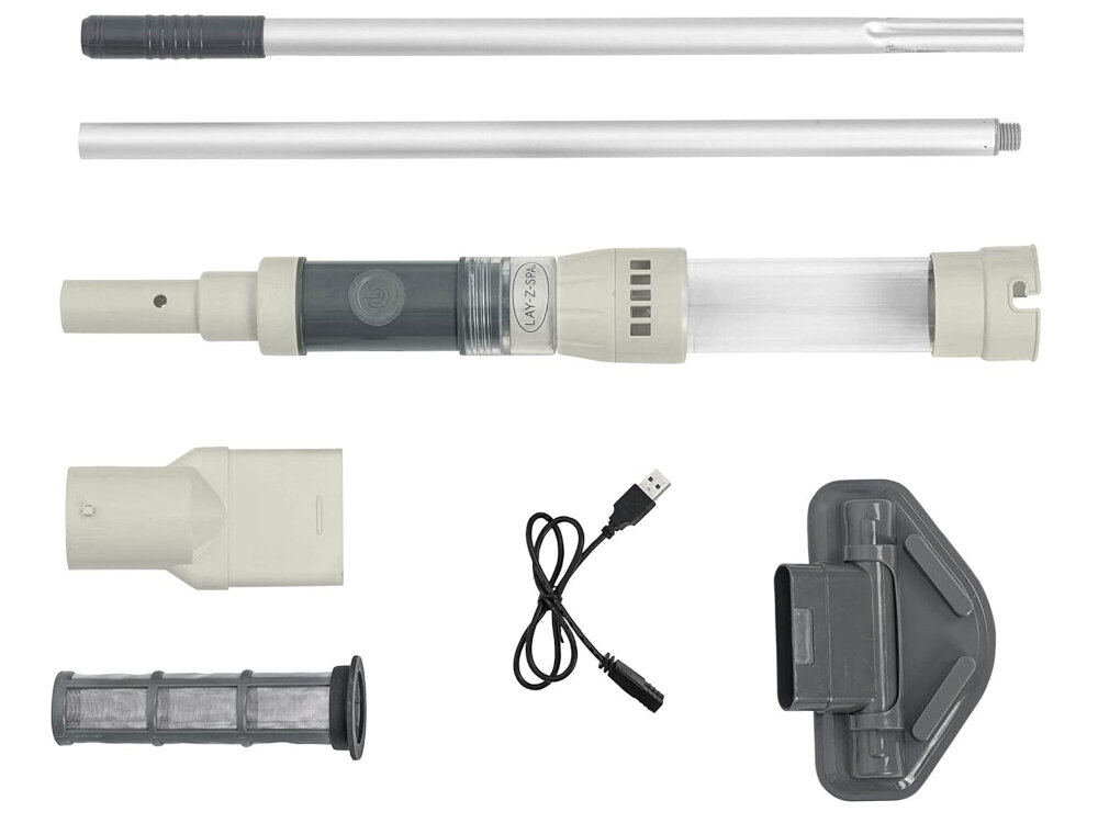 Odkurzacz basenowy BESTWAY LAY-Z-SPA 60313 zestaw kabel USB-A/wtyczka ladujacafiltr dwie koncowki dokumentacja