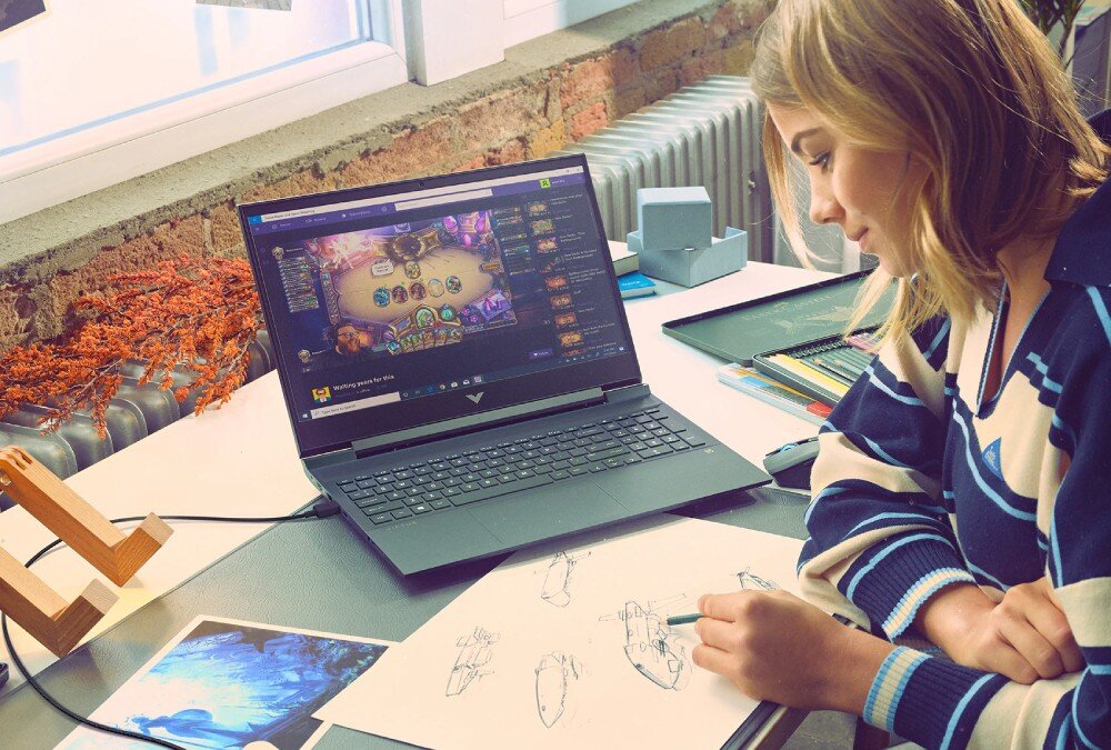Laptop HP Victus 16-D1000NW 16.1 IPS 144Hz i5-12500H 8GB RAM 512GB SSD GeForce GTX1650 Windows 11 Home wyświetlacz obraz rozdzielczość odświeżanie
