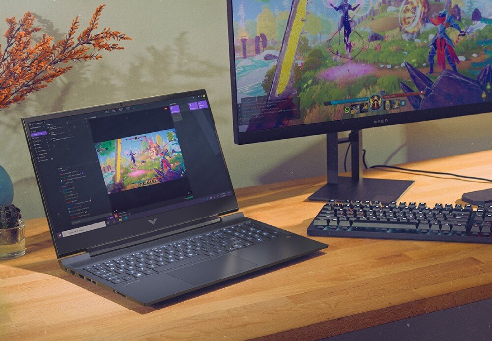 Laptop HP Victus 16-D1000NW 16.1 IPS 144Hz i5-12500H 8GB RAM 512GB SSD GeForce GTX1650 Windows 11 Home klawiatura podświetlenie bateria czas działania