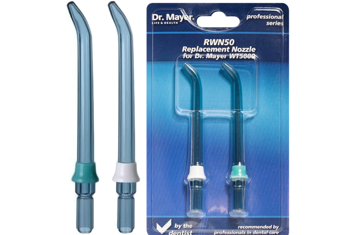 Końcówka do irygatora DR. MAYER RWN50 (2 szt.) wygląd design prezentacja wizualizacja Skuteczna higiena jamy ustnej