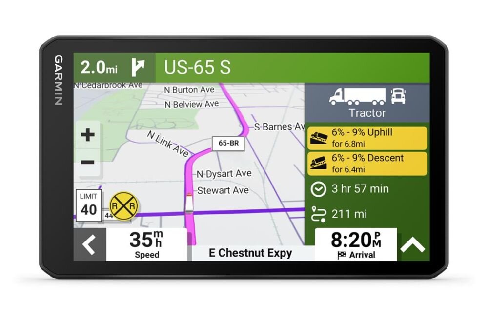 Nawigacja GARMIN Dezl LGV710 MT-D Europa mapa trasa przejazd prędkość aktualizacja zasilanie ekran przekątna montaż uchwyt łączność samochód z navigacji