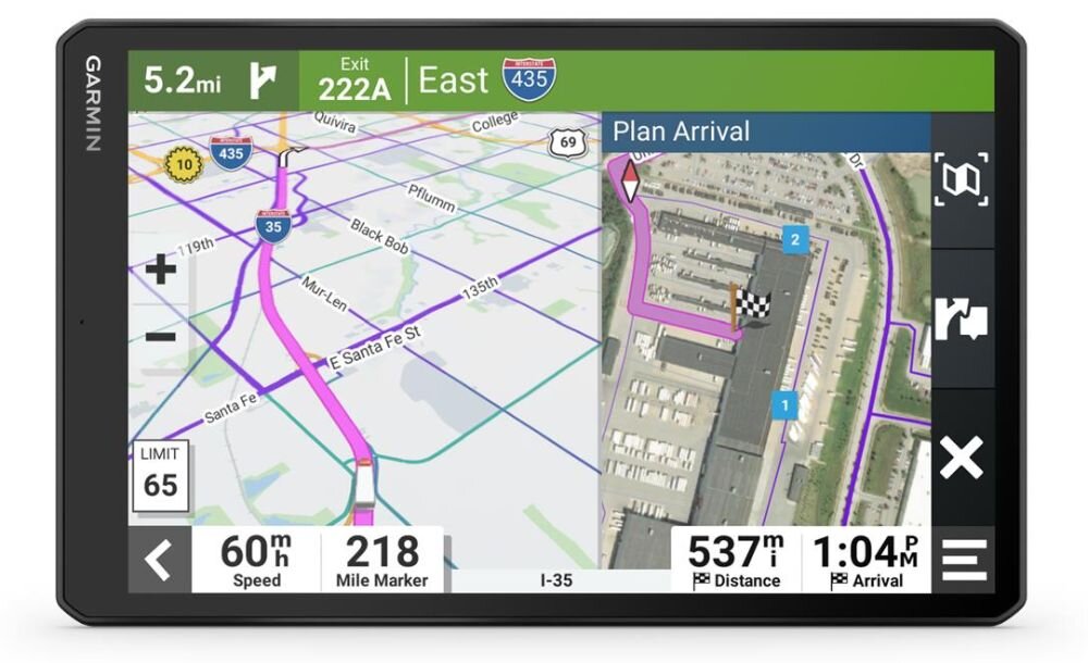 Nawigacja GARMIN Dezl LGV1010 MT-D Europa mapa trasa przejazd prędkość aktualizacja zasilanie ekran przekątna montaż uchwyt łączność samochód z navigacji