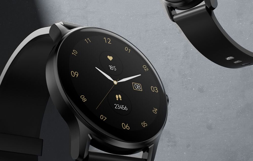 Smartwatch HAYLOU GS  ekran bateria czujniki zdrowie sport pasek ładowanie pojemność rozdzielczość łączność sterowanie krew puls rozmowy smartfon aplikacja 