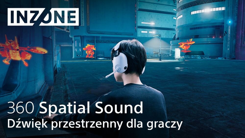 Słuchawki SONY H7 INZONE dźwięk przestrzenny technologia aplikacja spatial sound
