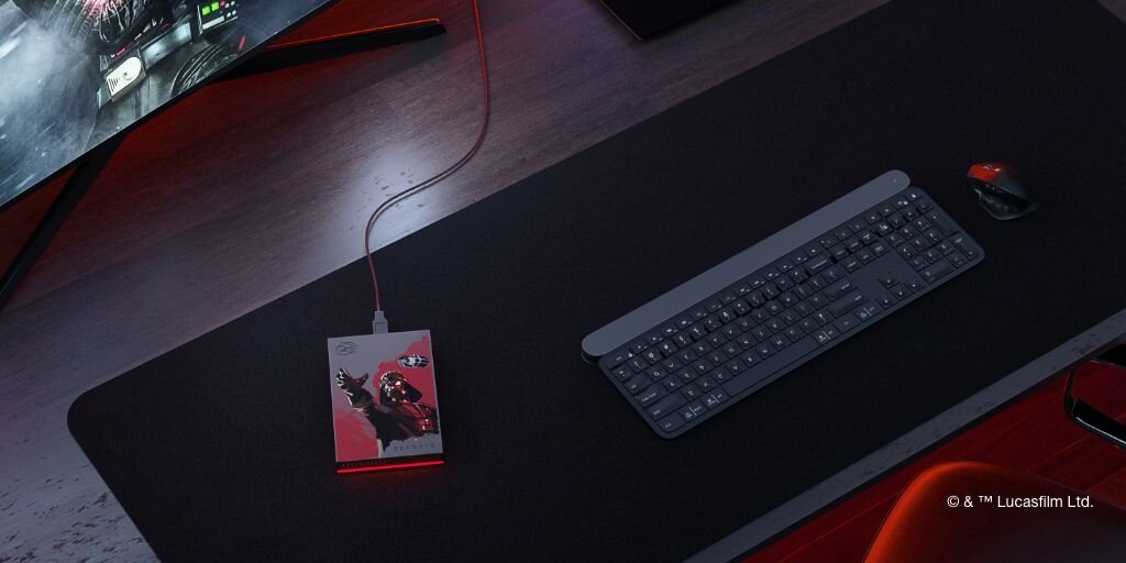 Dysk SEAGATE FireCuda Star Wars SE 2TB HDD Darth Vader Han Solo Luke Skywalker wytrzymały gaming Imperium Gier licencjonowany prędkość Łatwa konfiguracja wytrzymała obudowa
