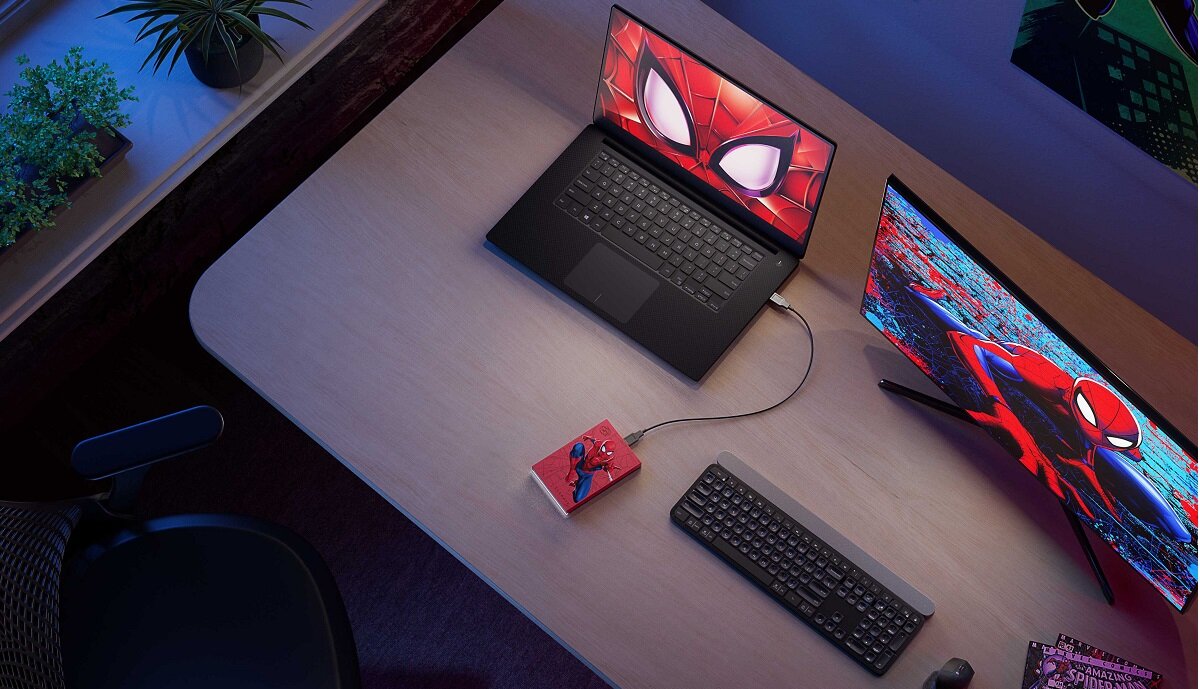 Dysk SEAGATE FireCuda Marvel: Spider-Man SE 2TB HDD licencjonowany dysk moc wytrzymałość Unikatowy kolekcjonerski Wydajność wytrzymała obudowa