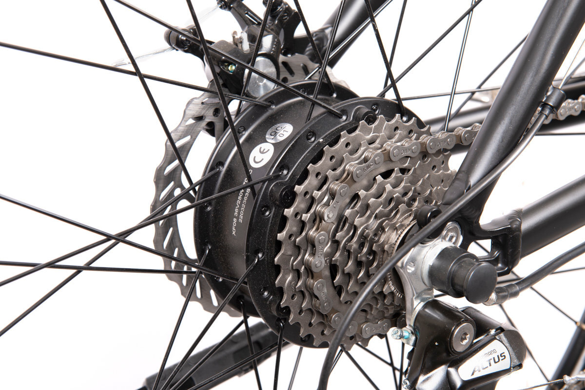 ROWER ELEKTRYCZNY INDIANA E-MTB 3.0 CZARNO-CZERWONY cichy silnik o duzej mocy