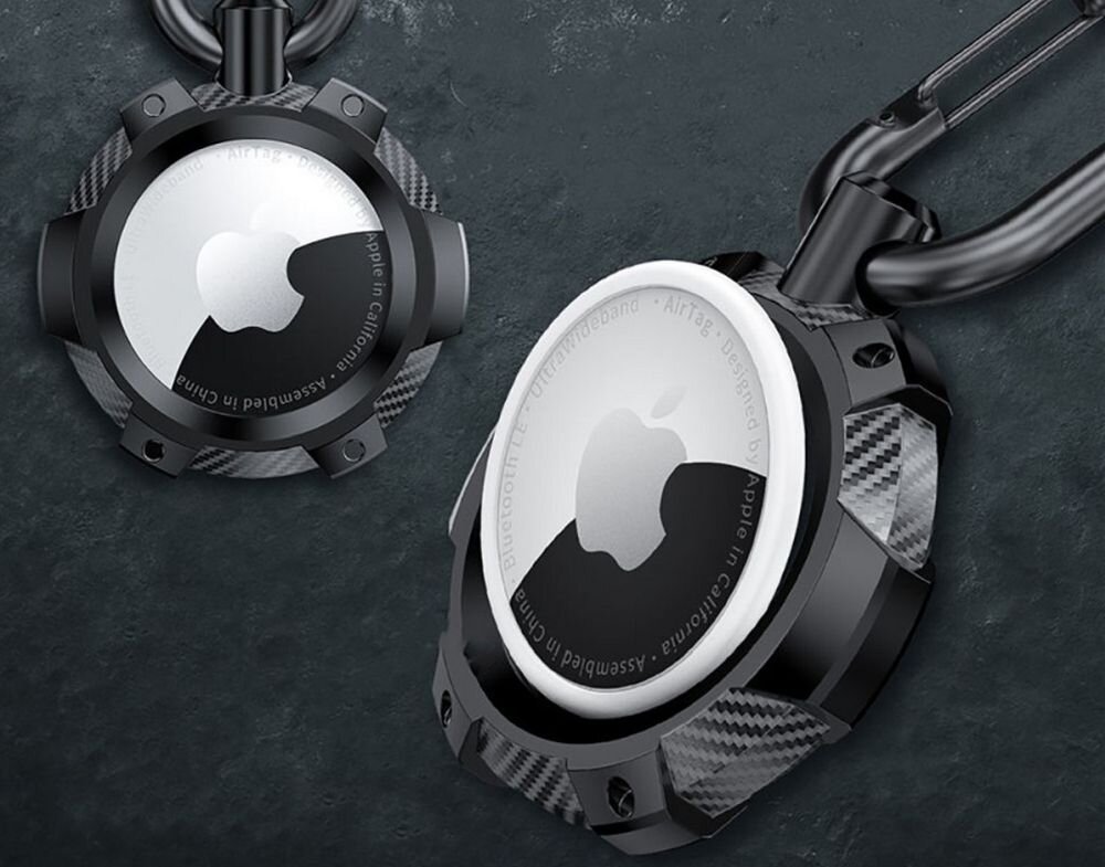 Brelok TECH-PROTECT TPUCarbon do Apple Airtag konstrukcja ochrona tpu zarysowania upadki